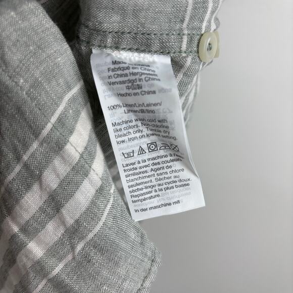 COASTAL CLASSIC Linen Shirt – Madewell Gray Stripe Button-Up – Men’s M - Picture 4 of 6